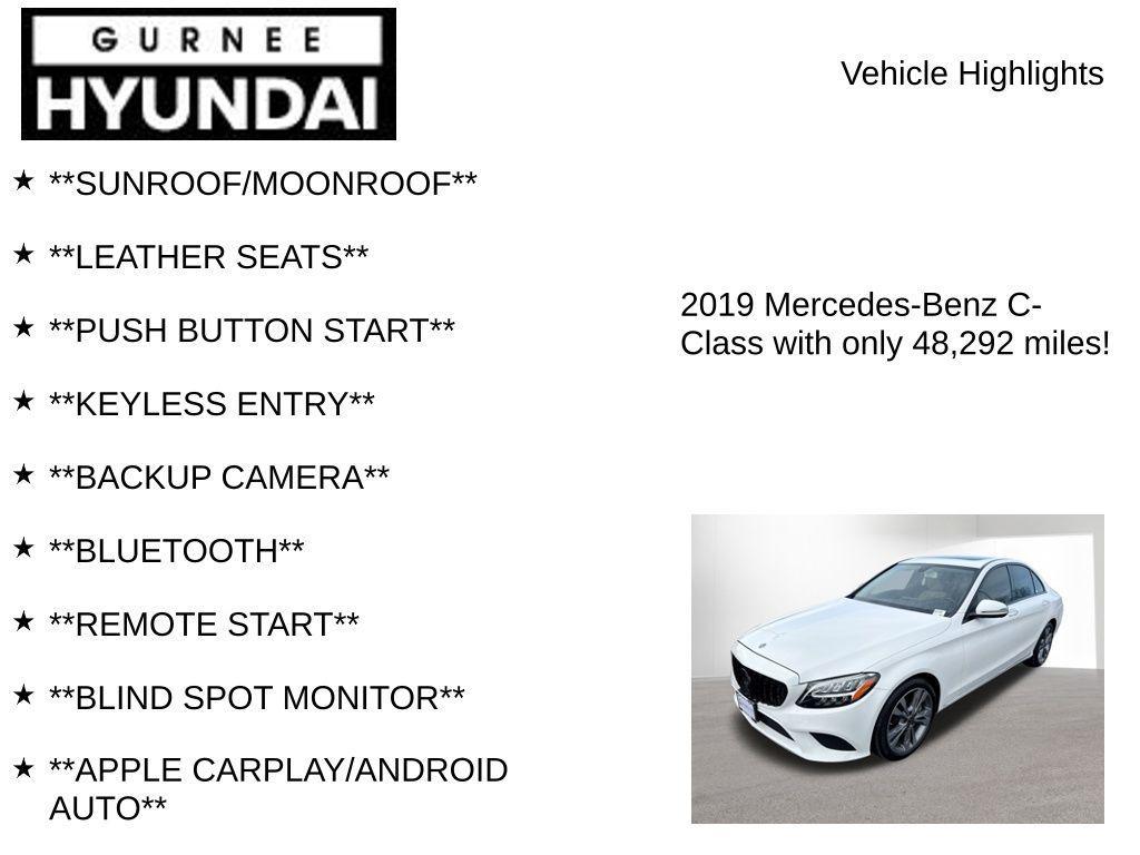 used 2019 Mercedes-Benz C-Class car, priced at $20,645