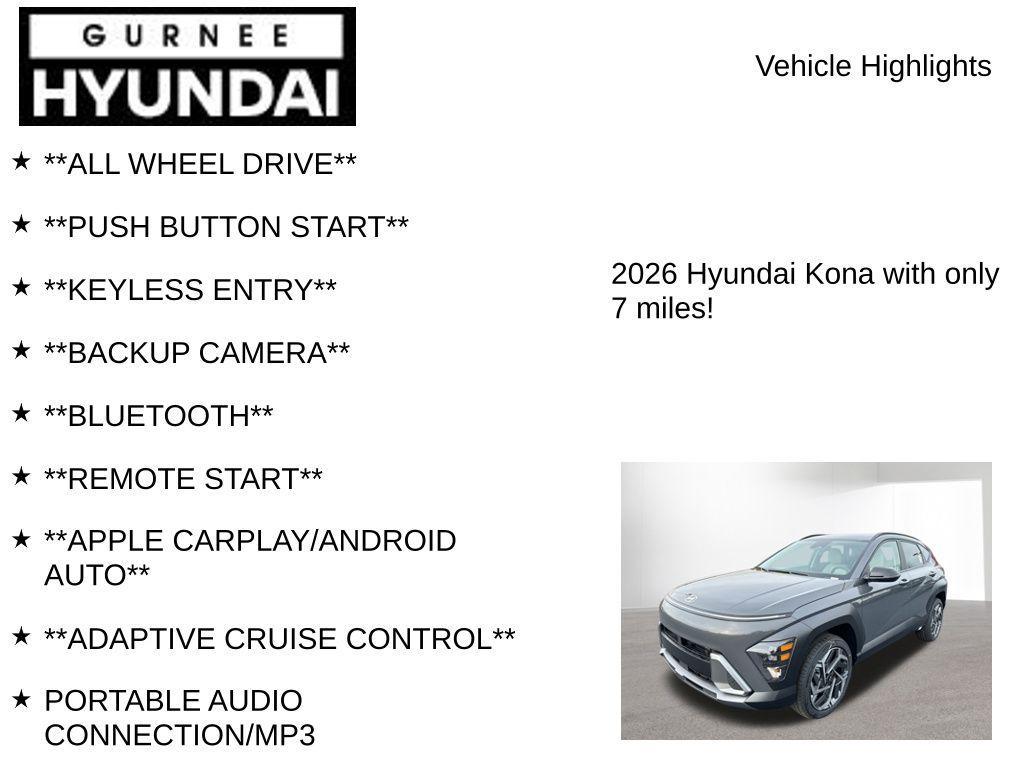 new 2026 Hyundai Kona car, priced at $31,259