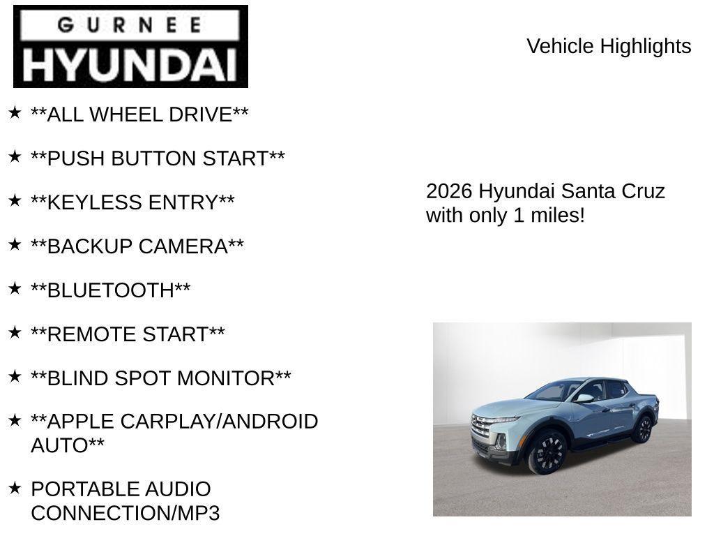new 2026 Hyundai SANTA CRUZ car, priced at $34,701