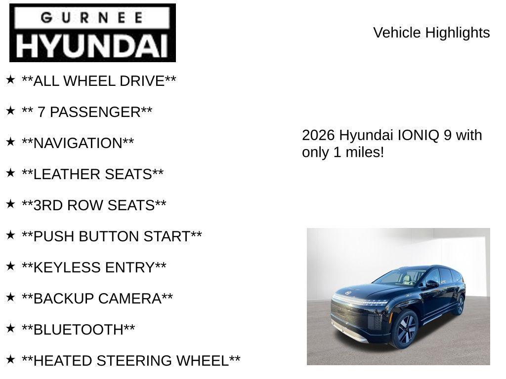 new 2026 Hyundai IONIQ 9 car, priced at $63,583