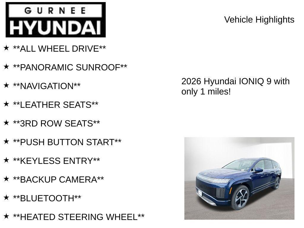 new 2026 Hyundai IONIQ 9 car, priced at $68,628