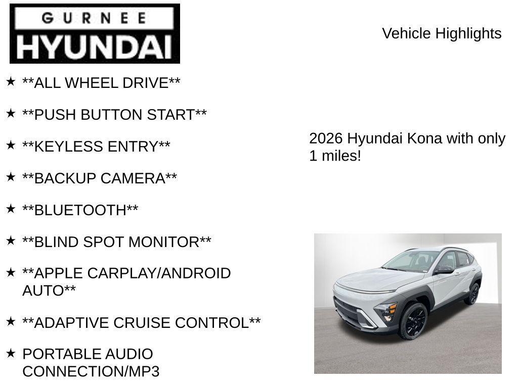 new 2026 Hyundai Kona car, priced at $28,400