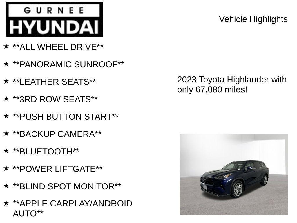 used 2023 Toyota Highlander car, priced at $38,148