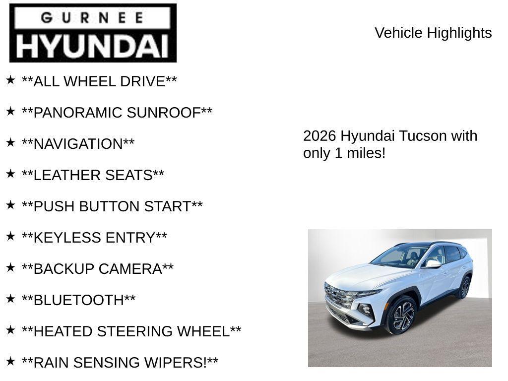 new 2026 Hyundai Tucson car, priced at $39,343