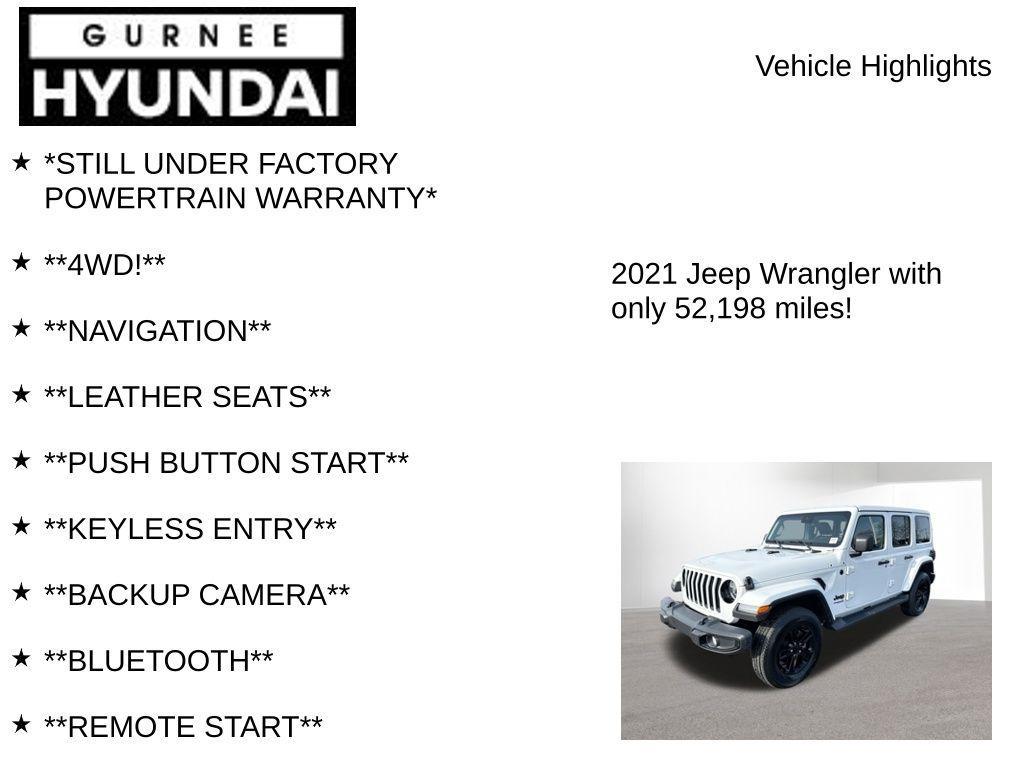 used 2021 Jeep Wrangler Unlimited car, priced at $28,660