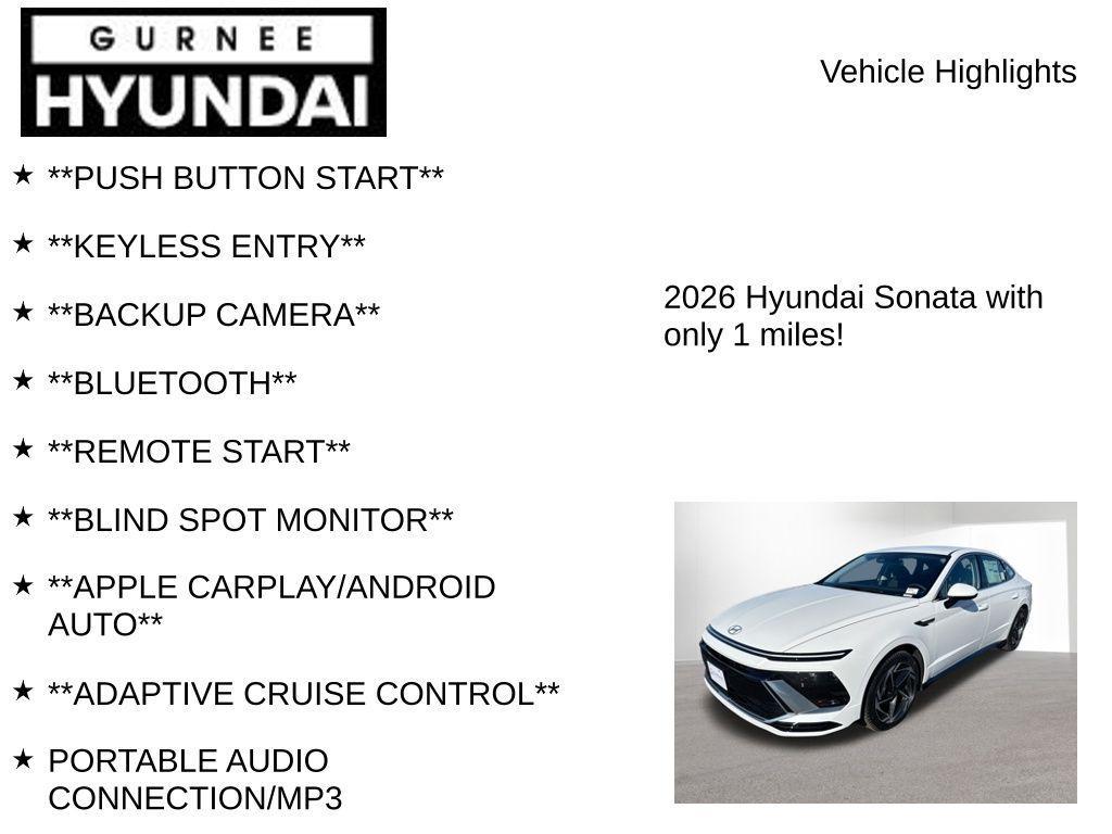 new 2026 Hyundai Sonata car, priced at $29,499