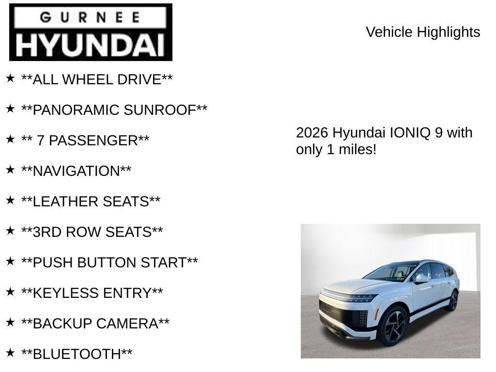 new 2026 Hyundai IONIQ 9 car, priced at $72,394