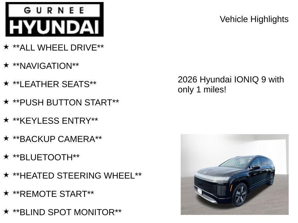 new 2026 Hyundai IONIQ 9 car, priced at $59,056
