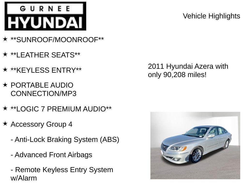 used 2011 Hyundai Azera car, priced at $9,205