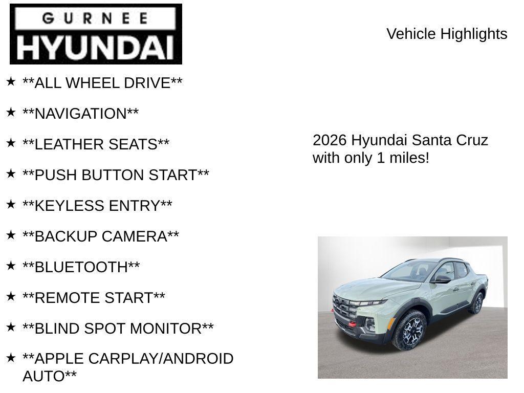 new 2026 Hyundai SANTA CRUZ car, priced at $42,842