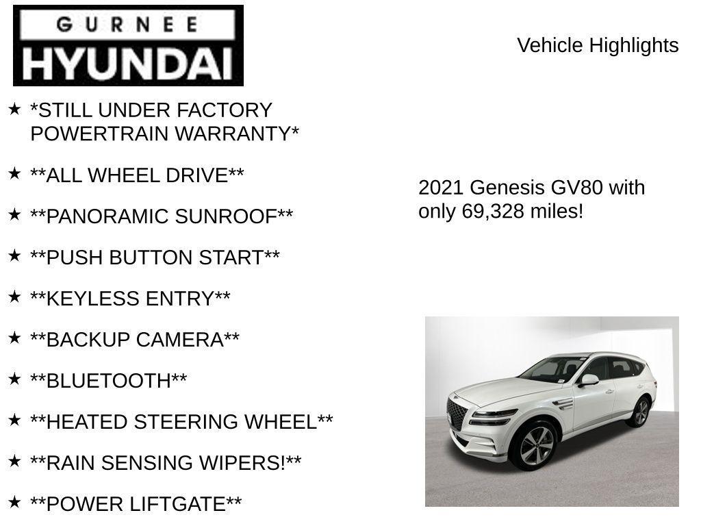 used 2021 Genesis GV80 car, priced at $32,905