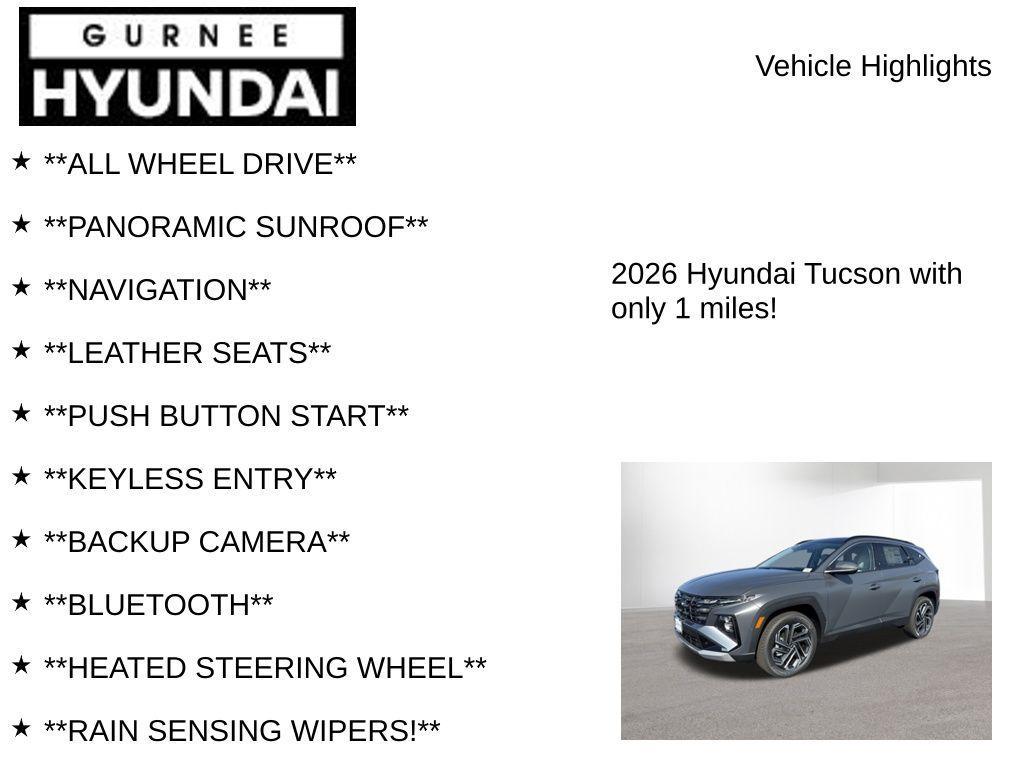 new 2026 Hyundai Tucson car, priced at $42,639