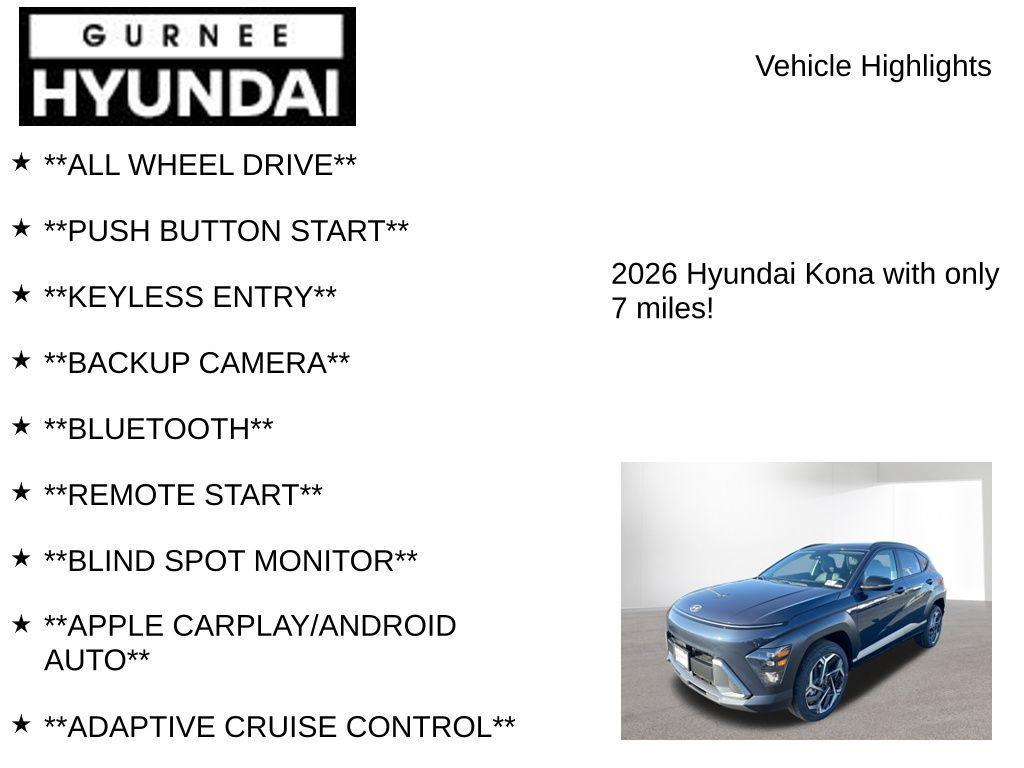 new 2026 Hyundai Kona car, priced at $31,236