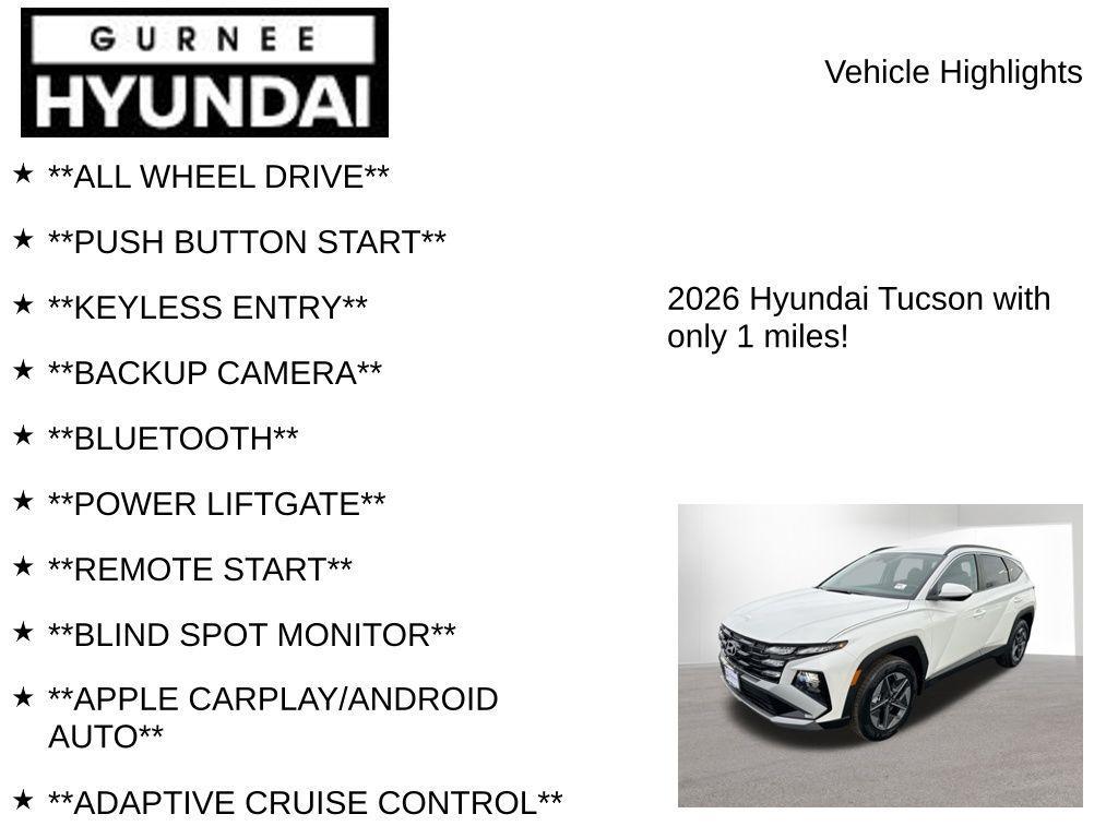 new 2026 Hyundai Tucson car, priced at $33,819