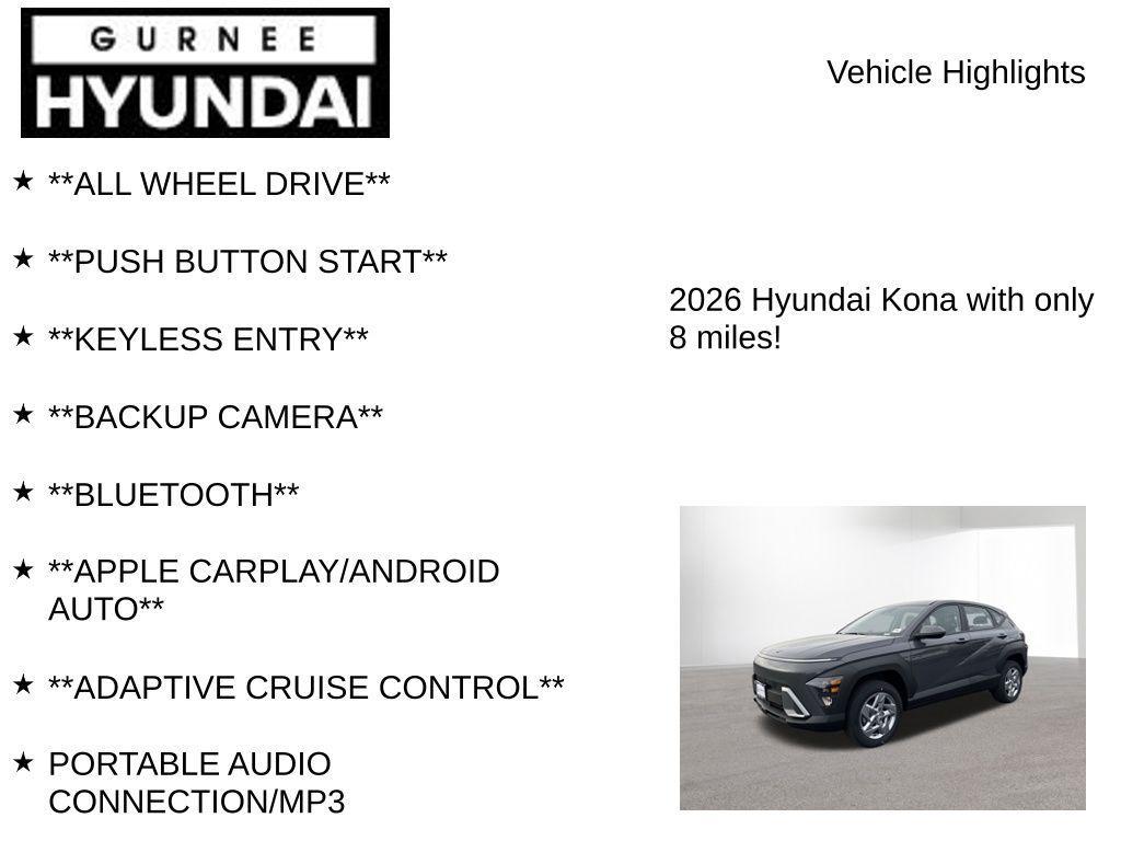 new 2026 Hyundai Kona car, priced at $27,119