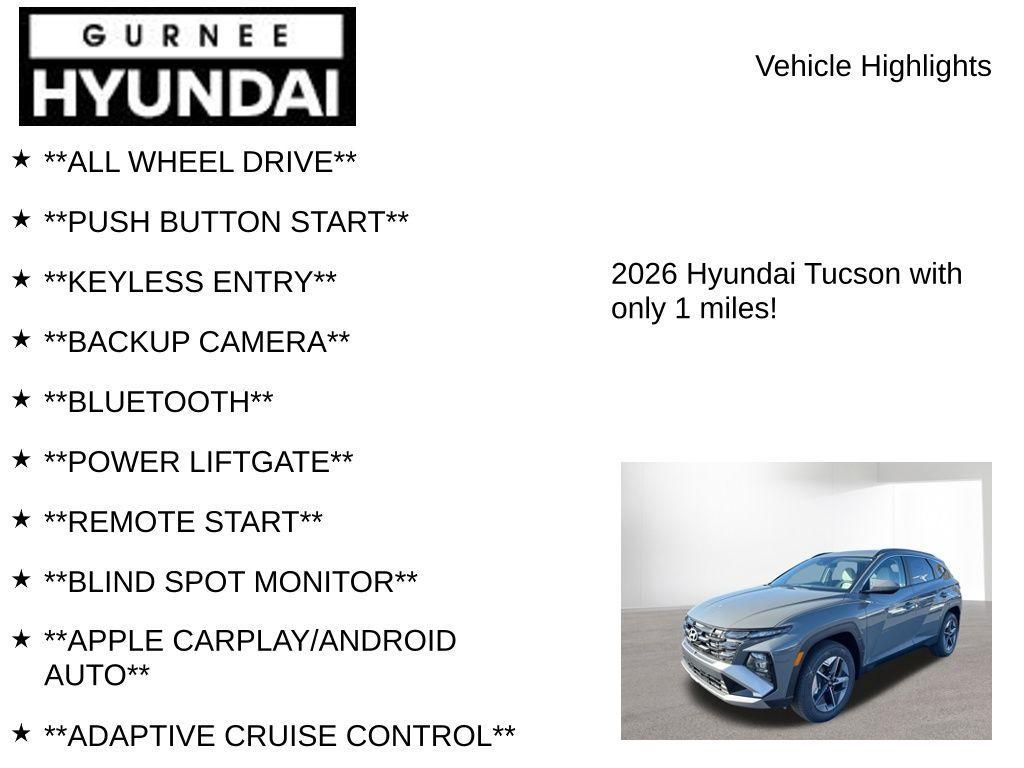 new 2026 Hyundai Tucson car, priced at $33,676