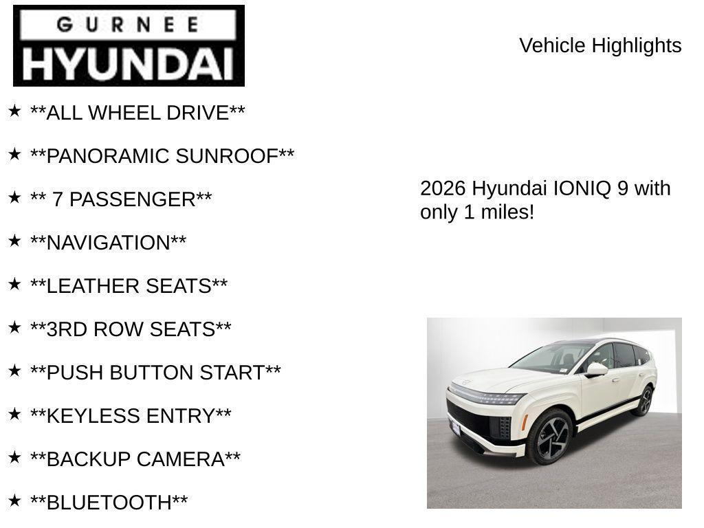 new 2026 Hyundai IONIQ 9 car, priced at $72,887