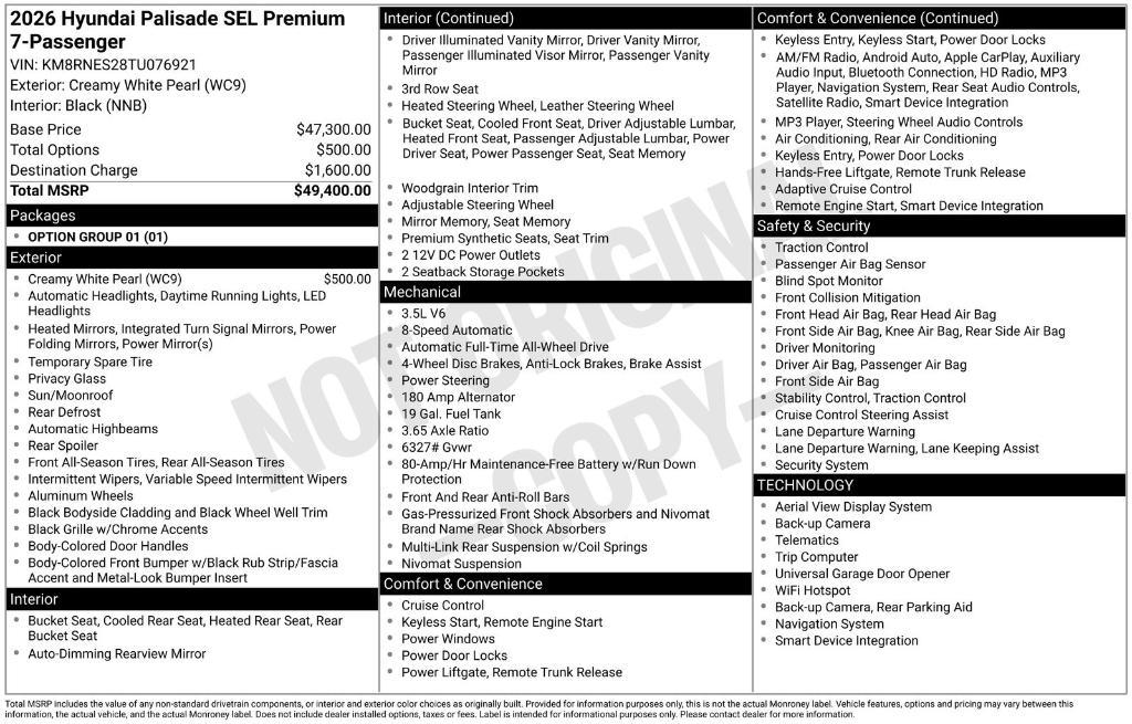 new 2026 Hyundai Palisade car, priced at $47,825