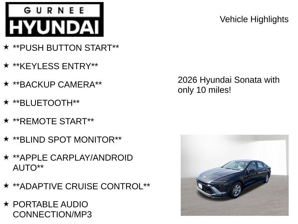 new 2026 Hyundai Sonata car, priced at $25,307
