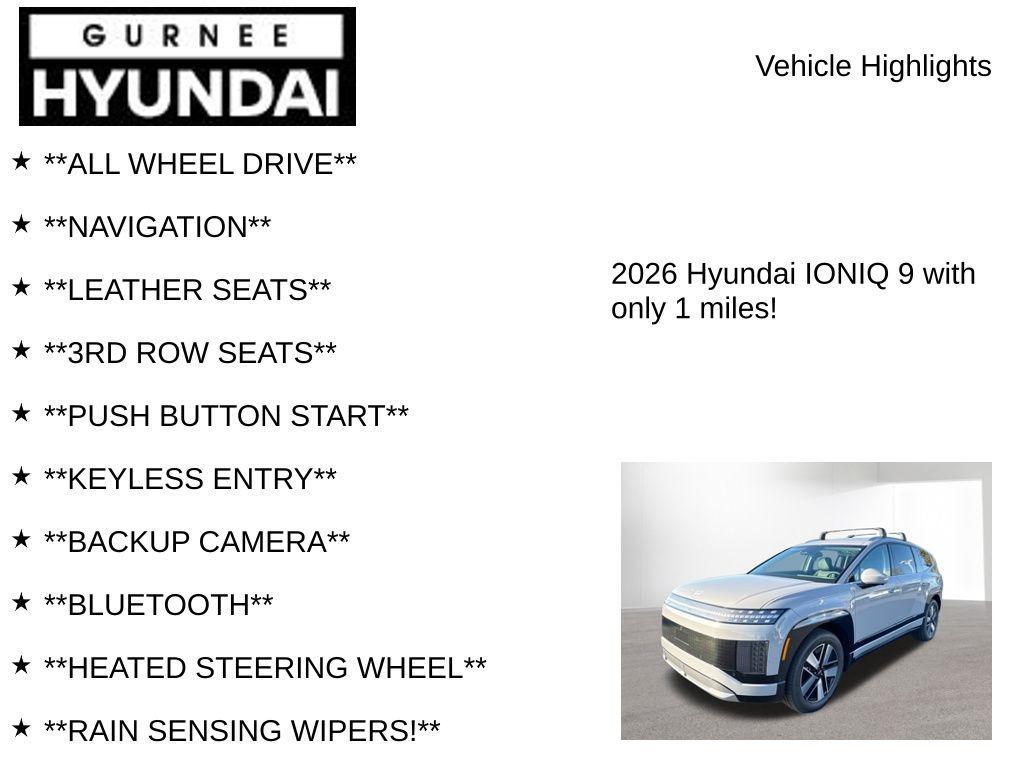 new 2026 Hyundai IONIQ 9 car, priced at $59,575