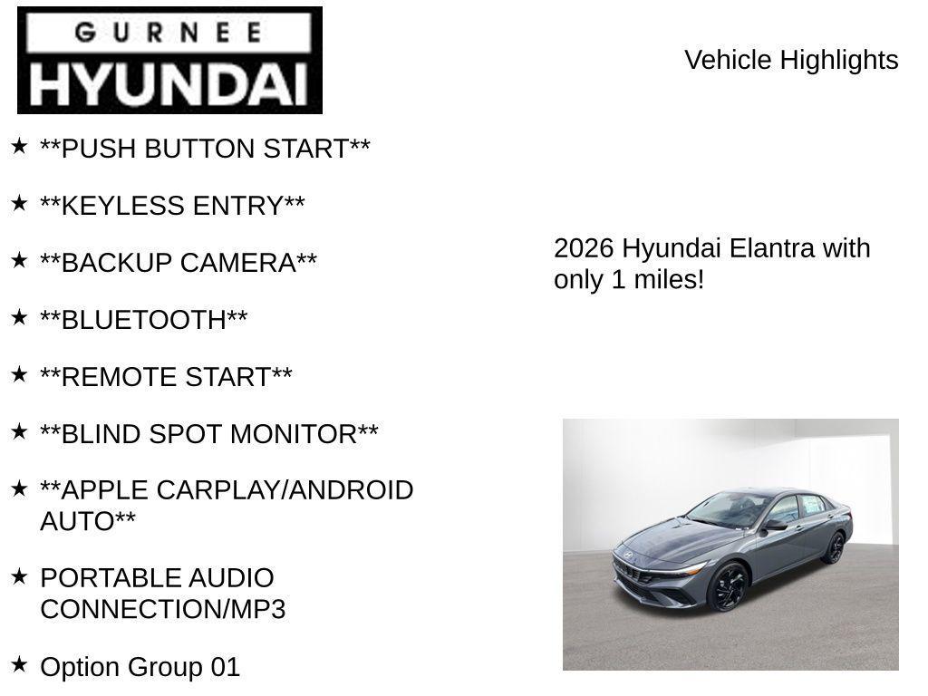 new 2026 Hyundai Elantra car, priced at $22,711