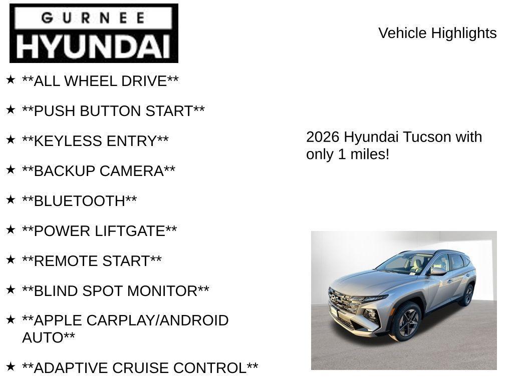 new 2026 Hyundai Tucson car, priced at $33,329