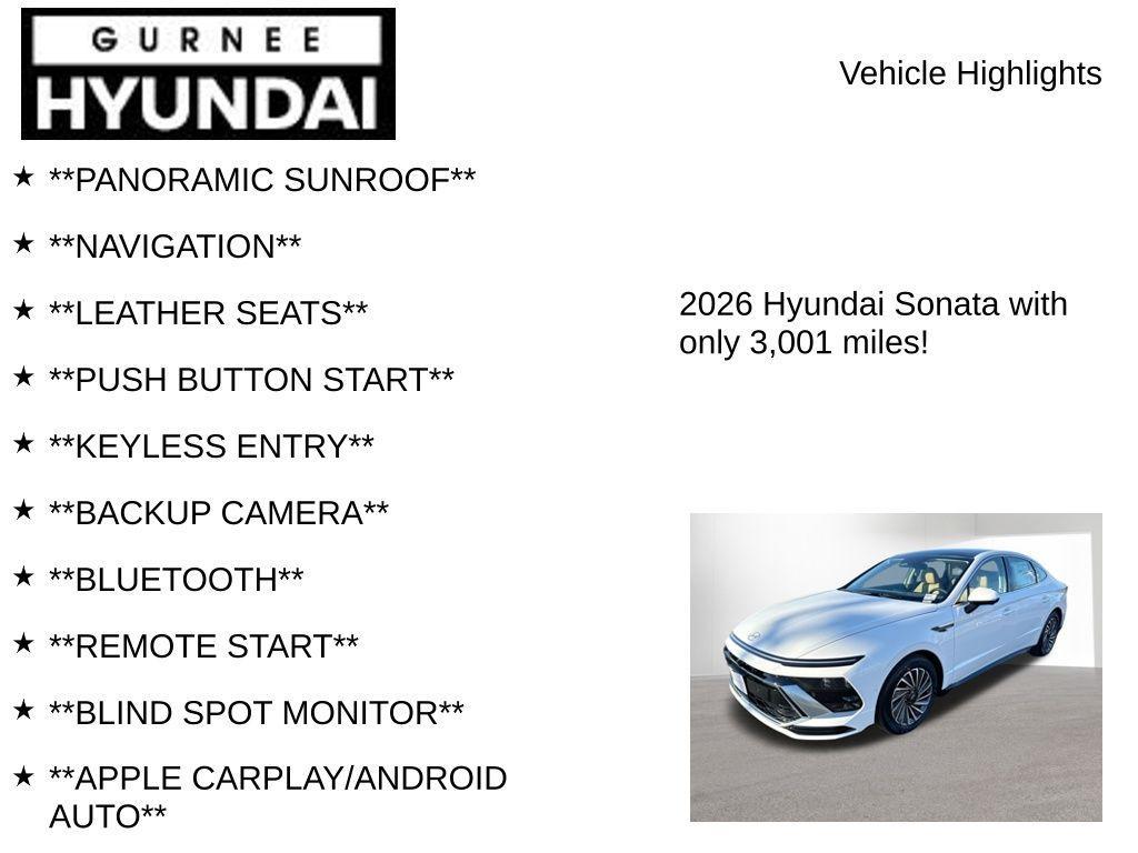used 2026 Hyundai Sonata Hybrid car, priced at $35,999