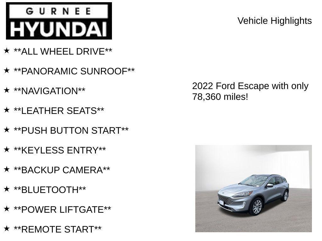 used 2022 Ford Escape car, priced at $20,695