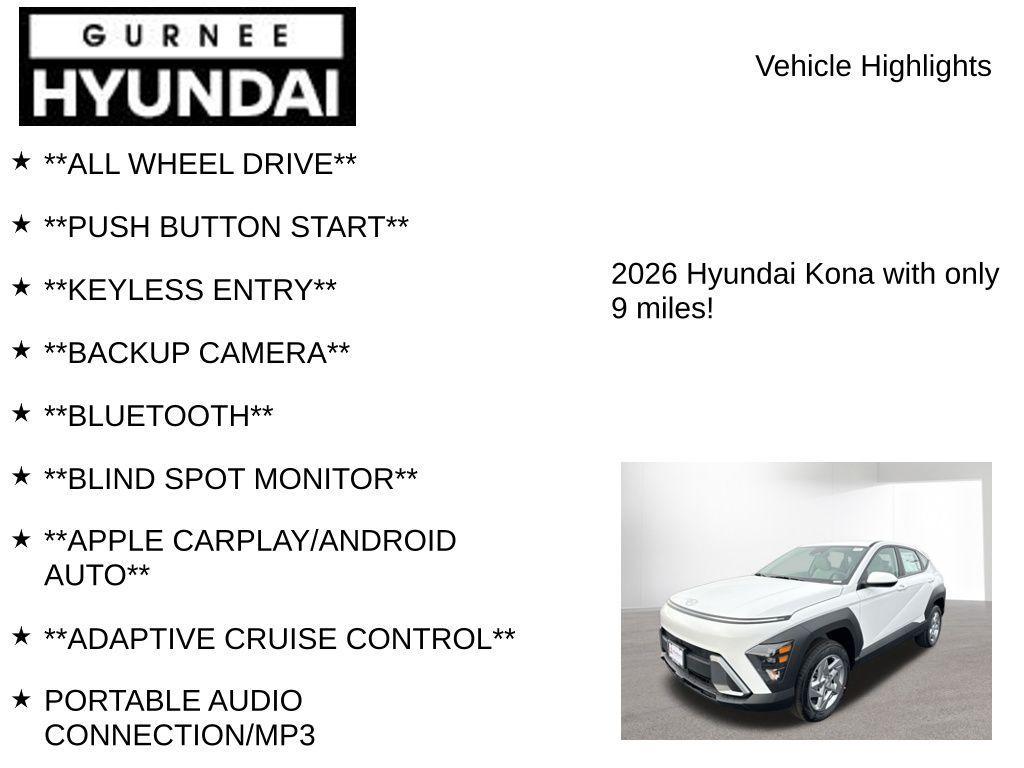 new 2026 Hyundai Kona car, priced at $25,989