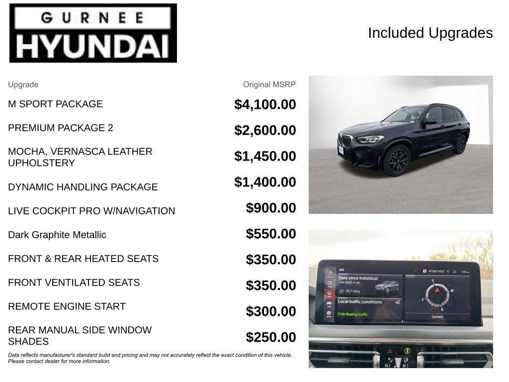 used 2022 BMW X3 car, priced at $28,295