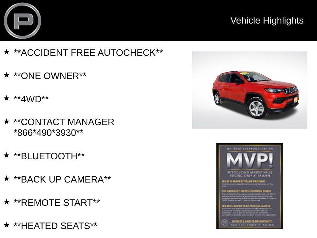 used 2023 Jeep Compass car, priced at $24,998