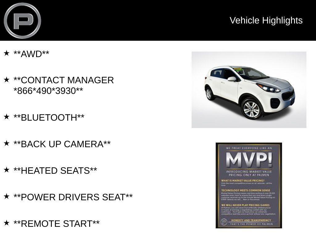 used 2017 Kia Sportage car, priced at $10,400