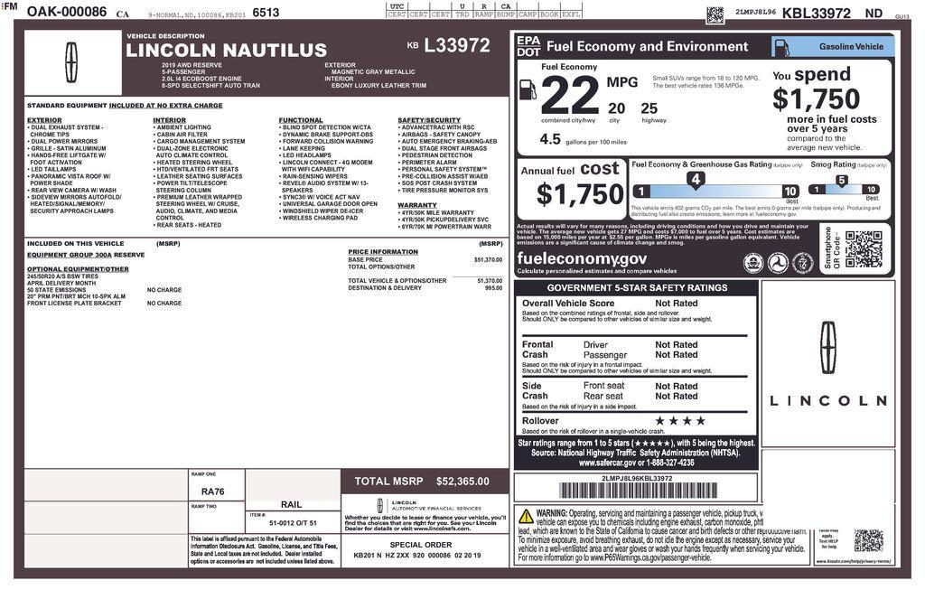 used 2019 Lincoln Nautilus car, priced at $18,999