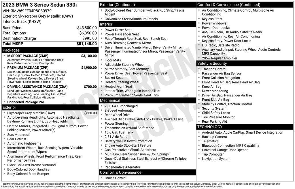 used 2023 BMW 330 car, priced at $33,950