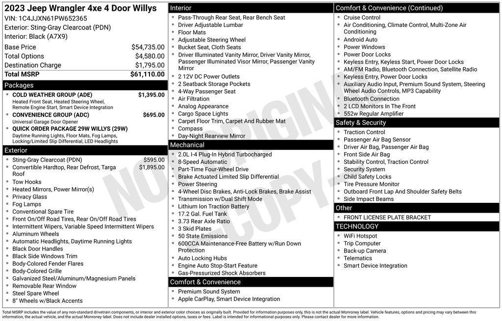 used 2023 Jeep Wrangler 4xe car, priced at $26,925