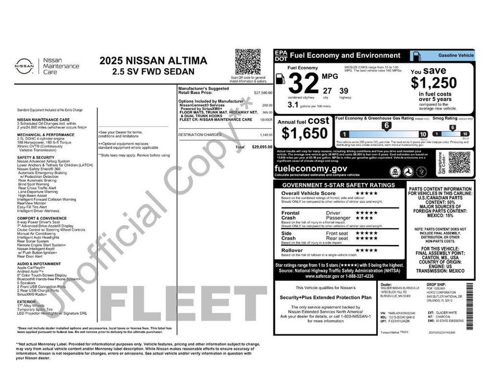 used 2025 Nissan Altima car, priced at $20,750