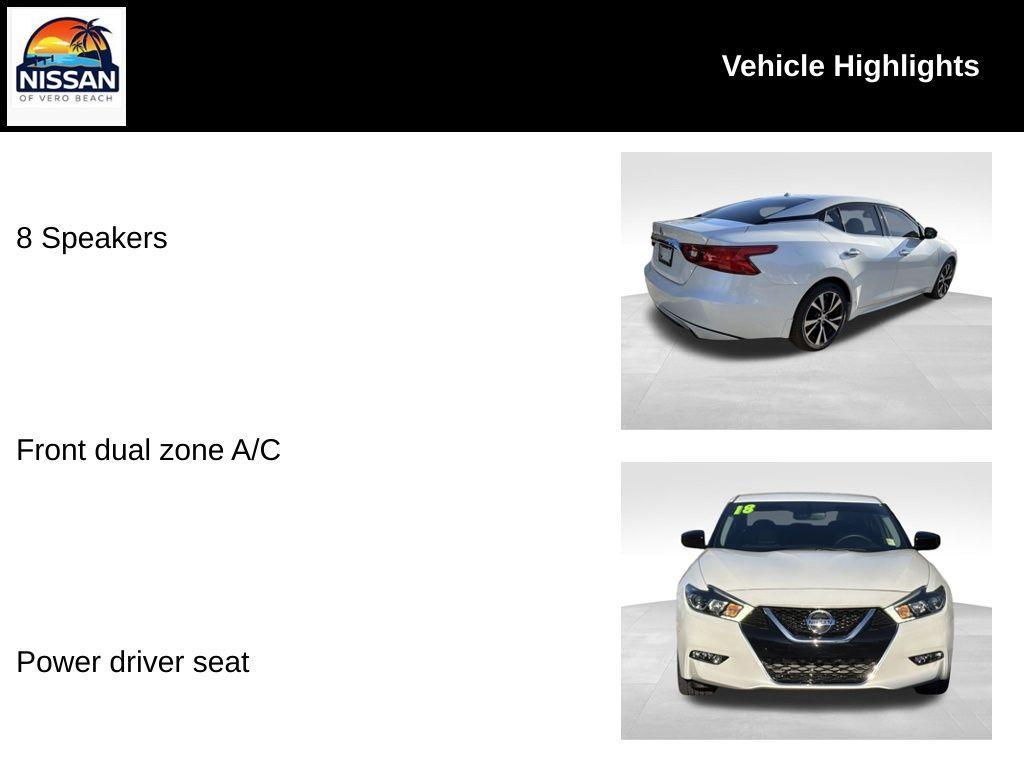 used 2018 Nissan Maxima car, priced at $18,156