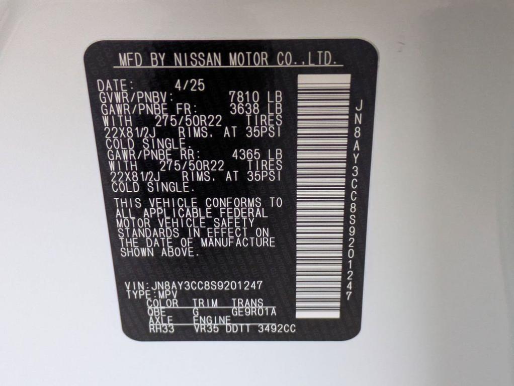 new 2025 Nissan Armada car, priced at $86,410