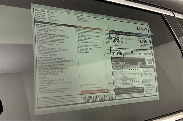 new 2026 Kia Sorento car, priced at $33,667