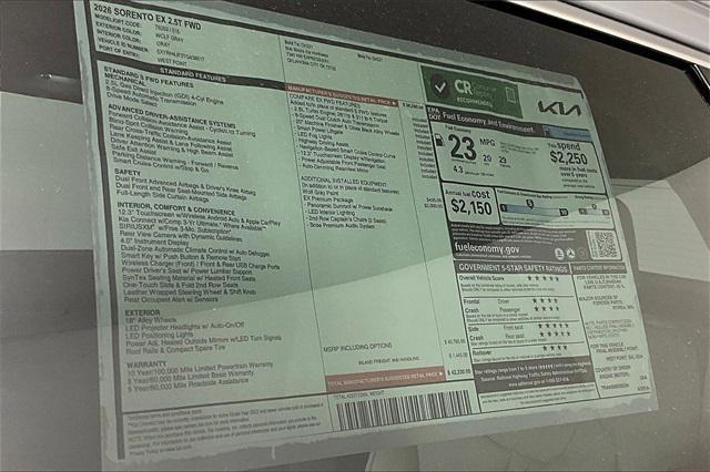 new 2026 Kia Sorento car, priced at $37,119