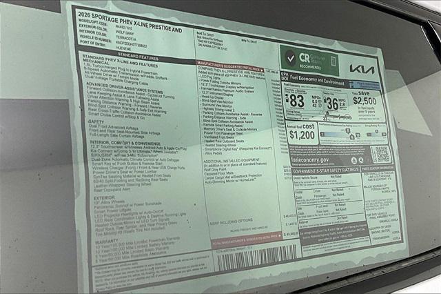 new 2026 Kia Sportage car, priced at $47,345