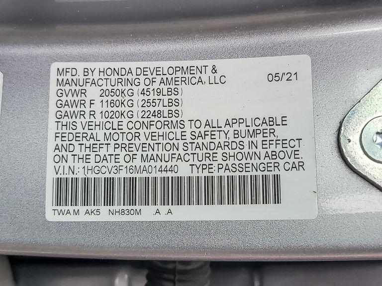 used 2021 Honda Accord Hybrid car, priced at $19,995