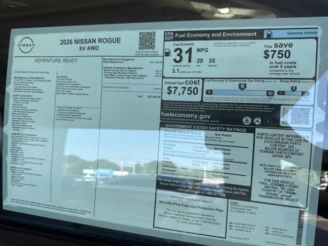 new 2026 Nissan Rogue car, priced at $33,495