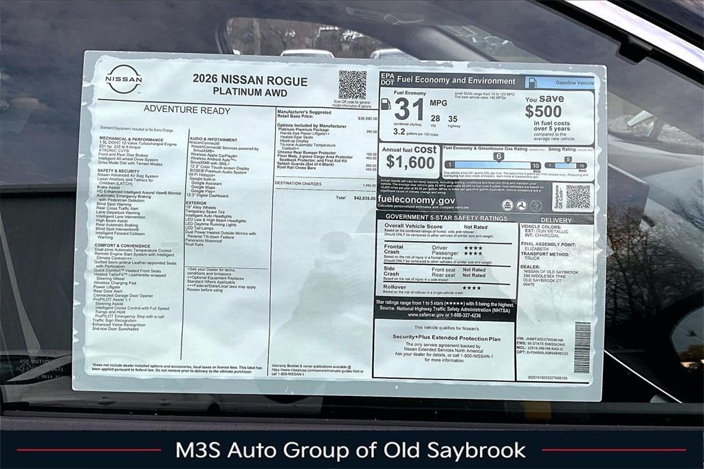 new 2026 Nissan Rogue car, priced at $42,835