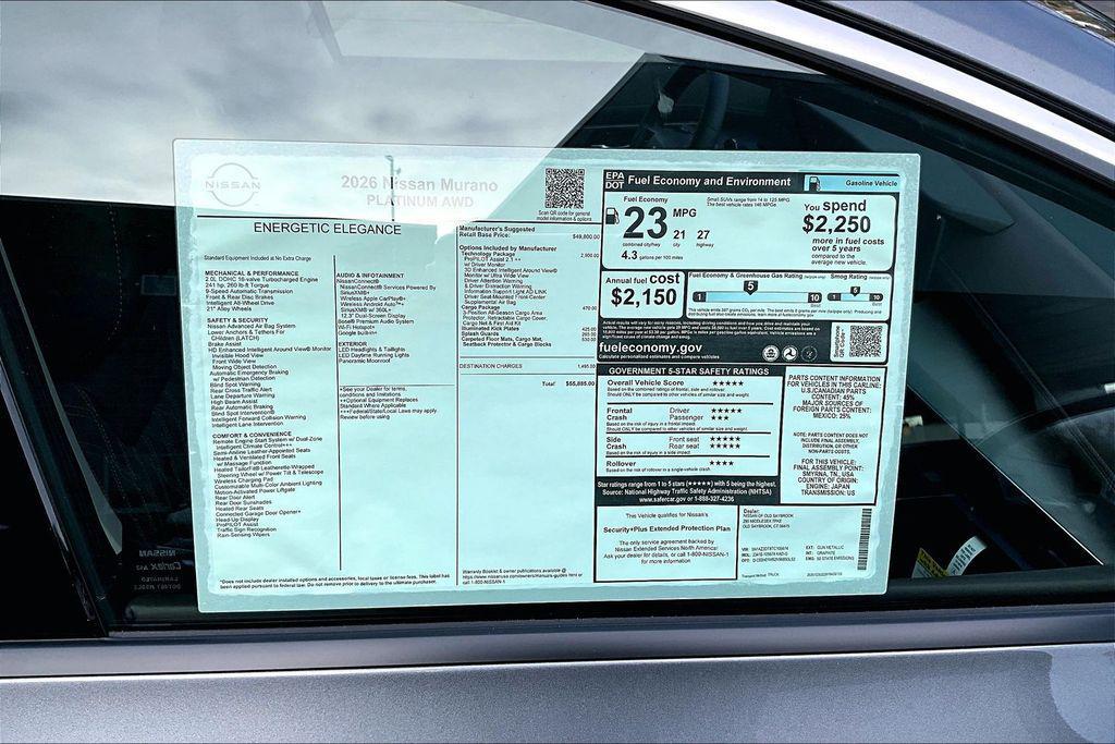 new 2026 Nissan Murano car, priced at $54,885