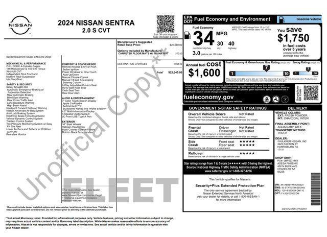 used 2024 Nissan Sentra car, priced at $13,652
