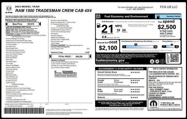 used 2023 Ram 1500 car, priced at $21,833