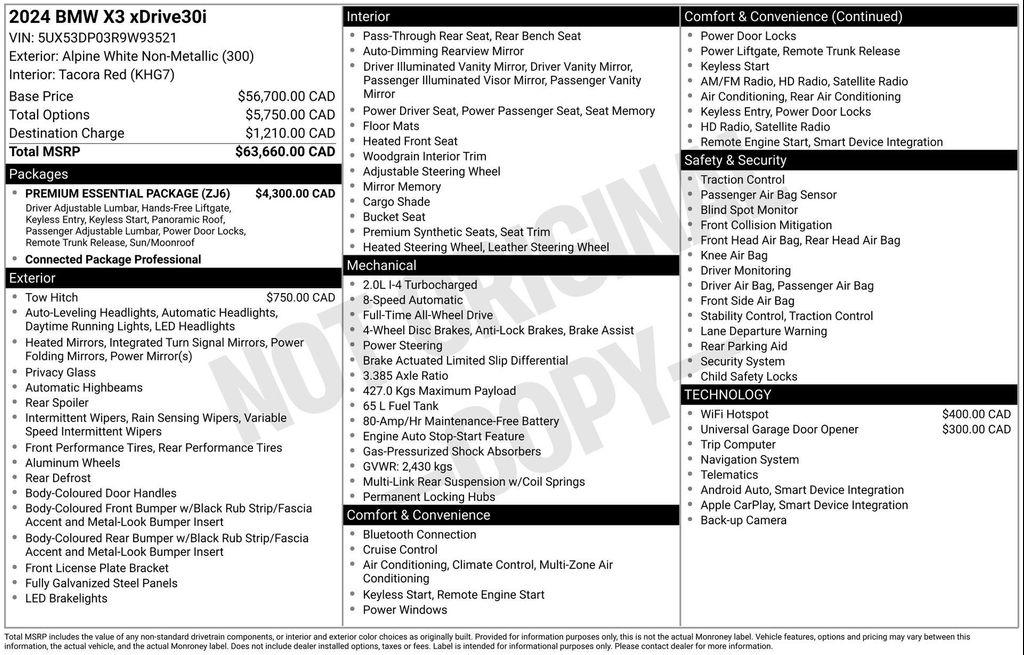 used 2024 BMW X3 car, priced at $43,613