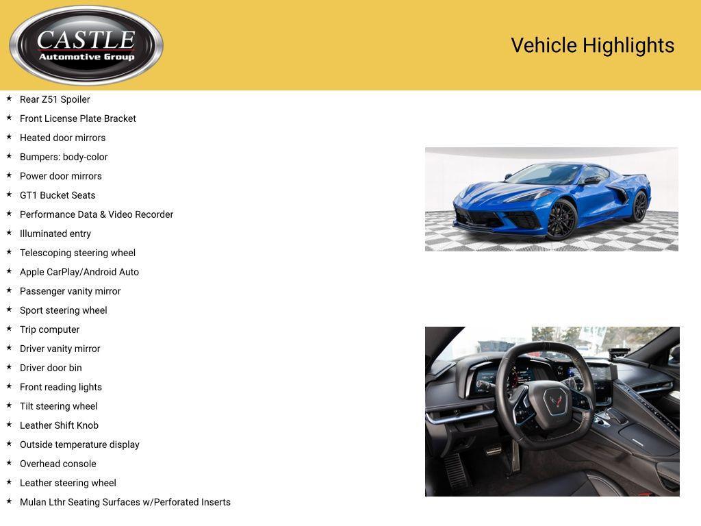 used 2023 Chevrolet Corvette car, priced at $61,600