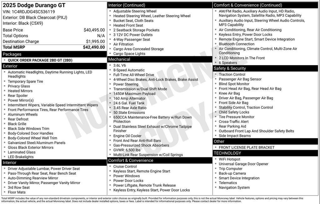 used 2025 Dodge Durango car, priced at $32,513